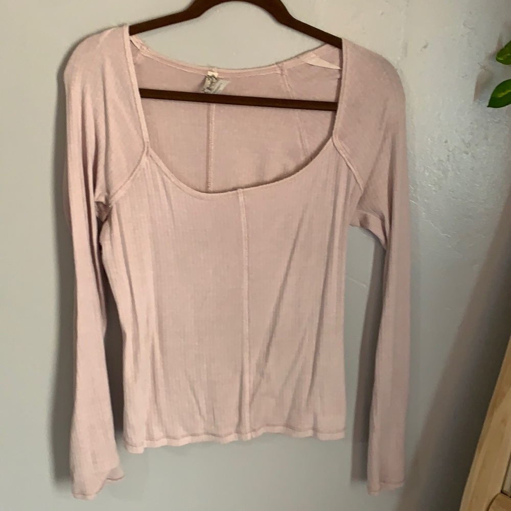 Free People Blushed Squared Neckline Shirt